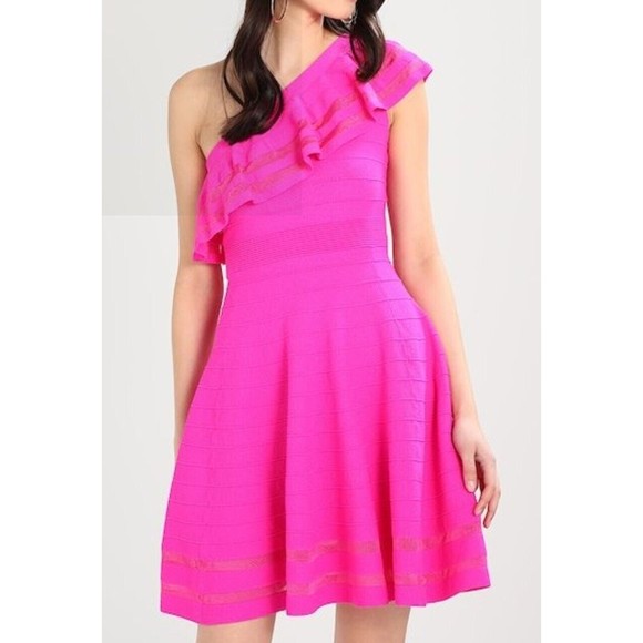 Ted Baker Pink One Shoulder Dress - Picture 1 of 11